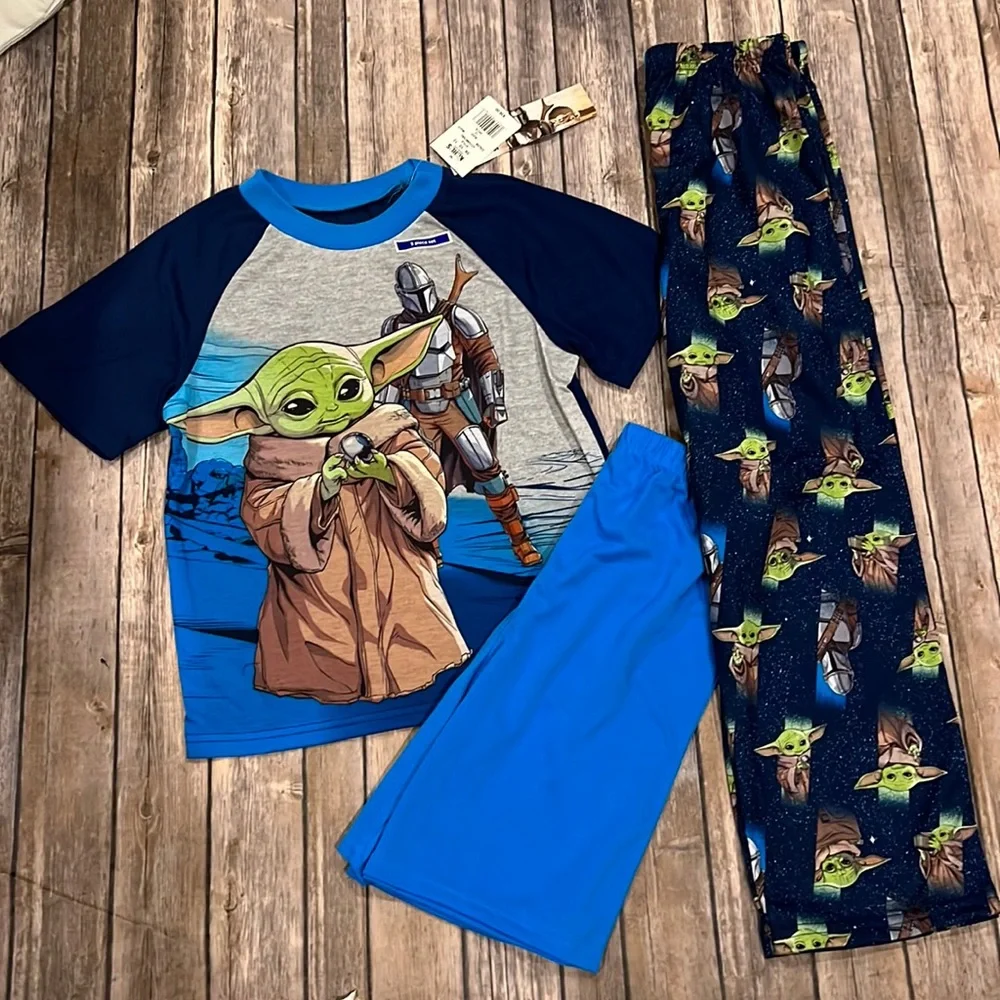Star Wars Boys Size 12 Baby Yoda/Mandalorian 3 piece PJ Set - Picture 1 of 1